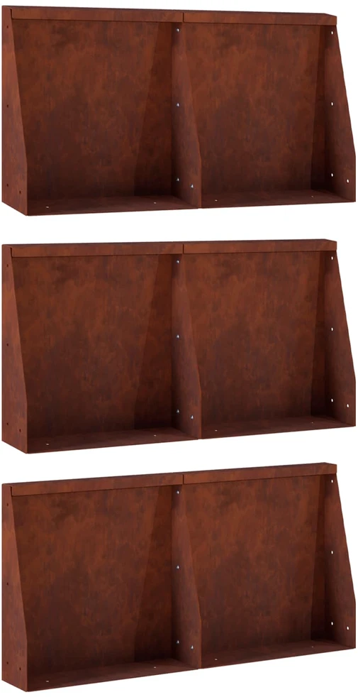 Sienelė 6 vnt. 40 x 12 x 30 cm Rūdijanti