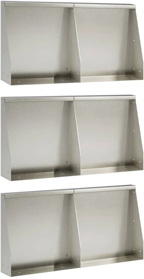 Sienelė 6 vnt. 40 x 12 x 40 cm Nerūdijantis plienas Sidabrinė