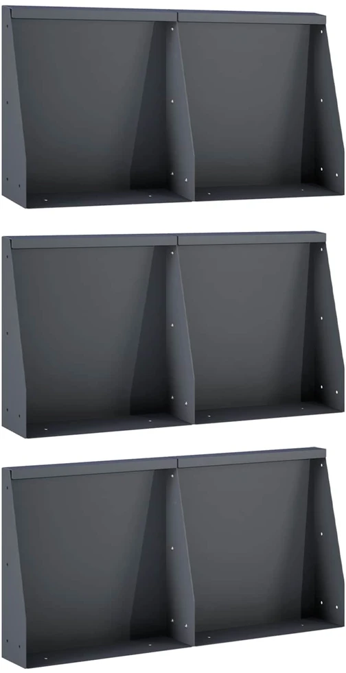 Sienelė 6 vnt. 40 x 12 x 40 cm Plienas Antracito