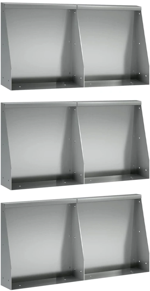 Sienelė 6 vnt. 40 x 12 x 50 cm Galvanizuotas plienas Sidabrinė
