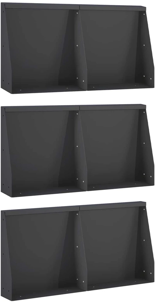 Sienelė 6 vnt. 40 x 12 x 50 cm Plienas Juoda