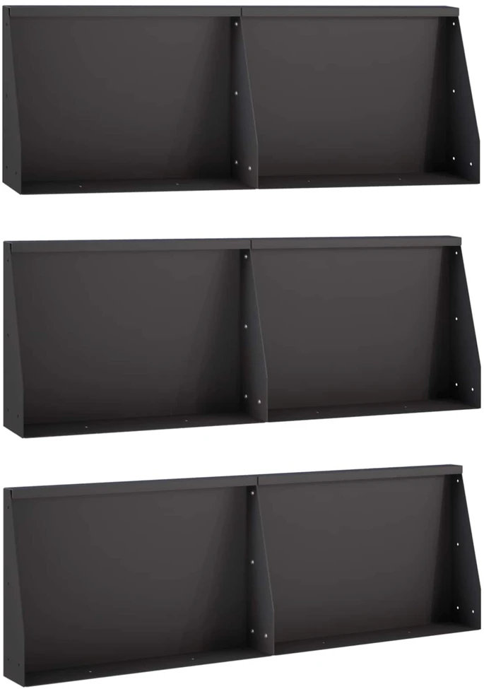 Sienelė 6 vnt. 60 x 12 x 30 cm Plienas Juoda