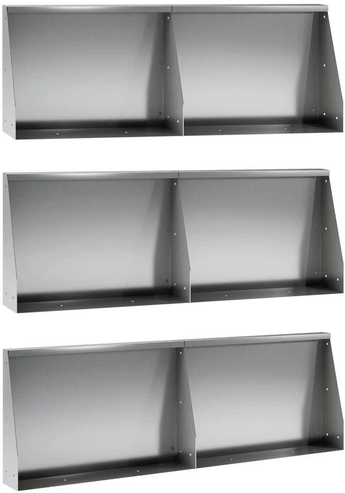 Sienelė 6 vnt. 60 x 12 x 40 cm Galvanizuotas plienas Sidabrinė