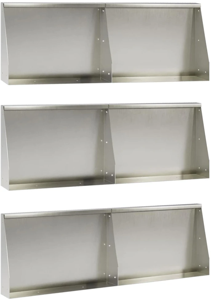 Sienelė 6 vnt. 60 x 12 x 40 cm Nerūdijantis plienas Sidabrinė