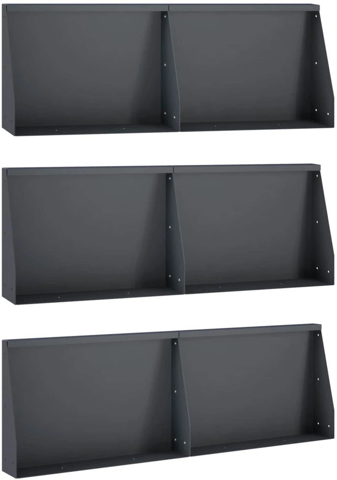 Sienelė 6 vnt. 60 x 12 x 40 cm Plienas Antracito