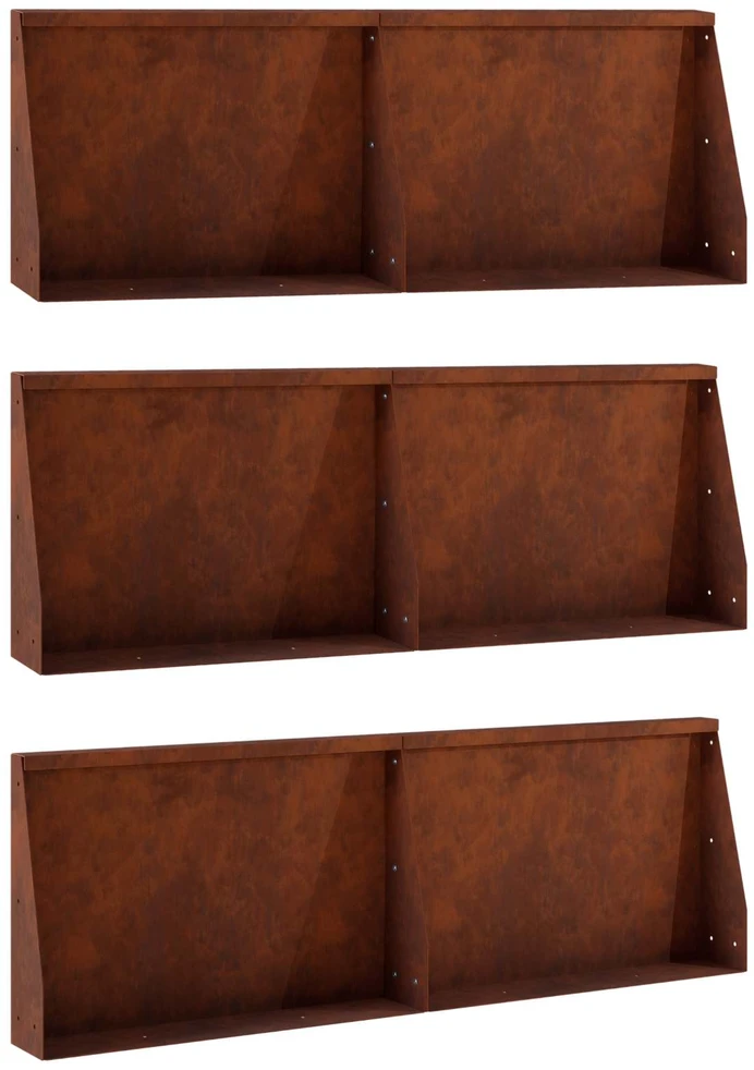 Sienelė 6 vnt. 60 x 12 x 50 cm Rūdijanti