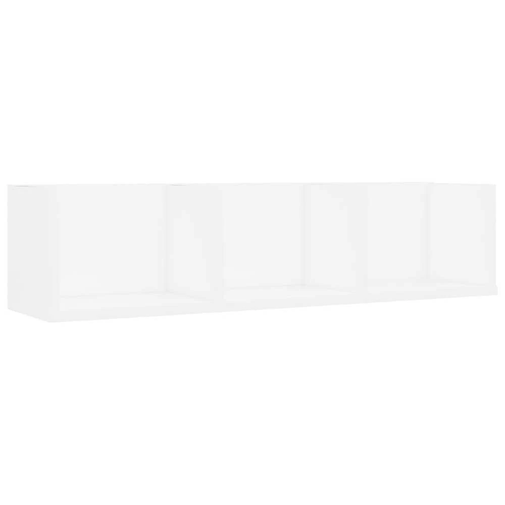 Sieninė CD lentyna, balta, 75x18x18cm, apdirbta mediena