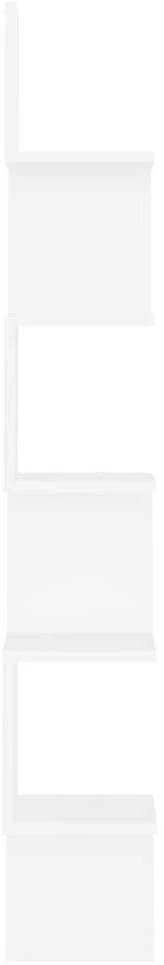 Sieninė kampinė lentyna, balta, 20x20x127,5cm, apdirbta mediena