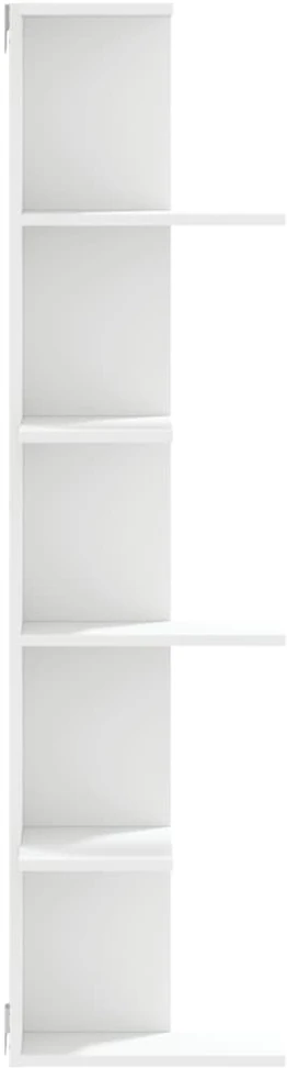 Sieninė kampinė lentyna, baltos, 36,5x36,5x140cm, MDP