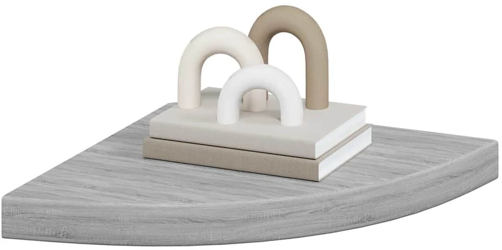 Sieninė kampinė lentyna, betono pilka, 35x35x3,8cm, MDF