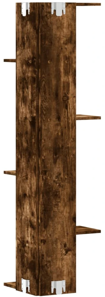 Sieninė kampinė lentyna, dūminio ąžuolo, 36,5x36,5x140cm