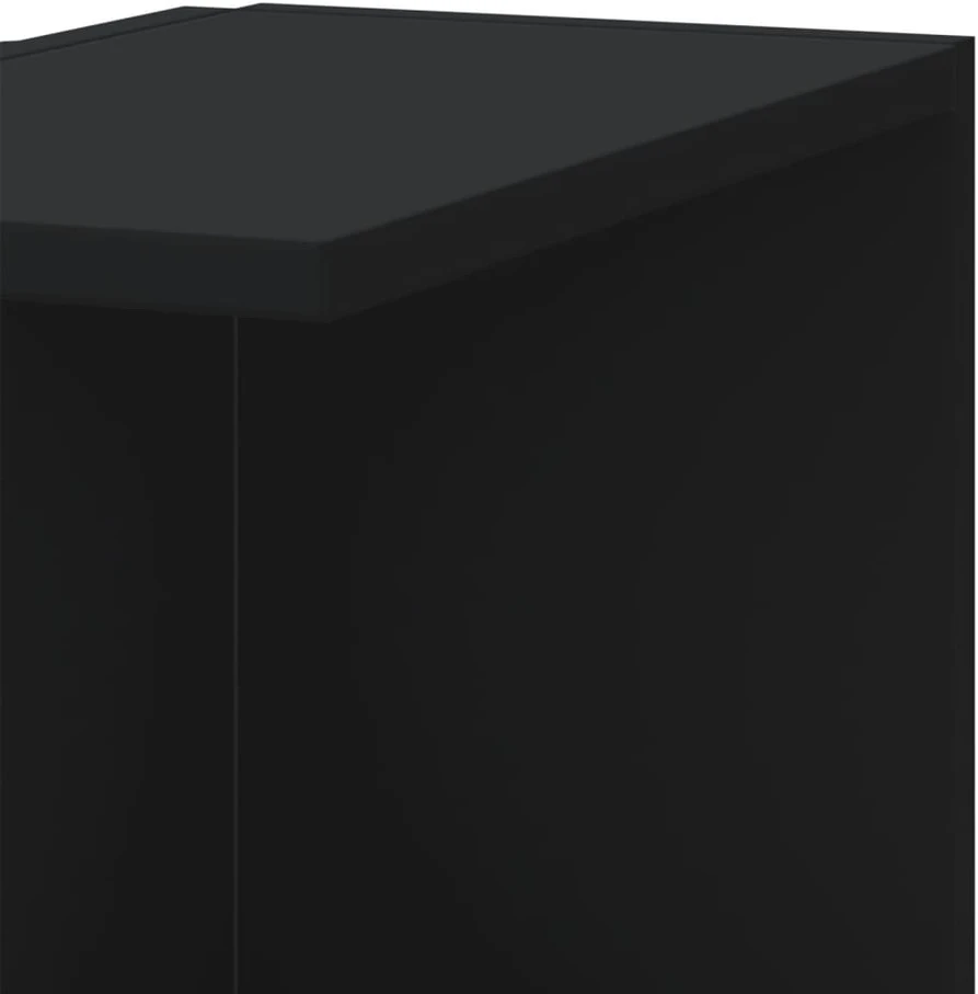 Sieninė kampinė lentyna, juodos, 36,5x36,5x140cm, MDP