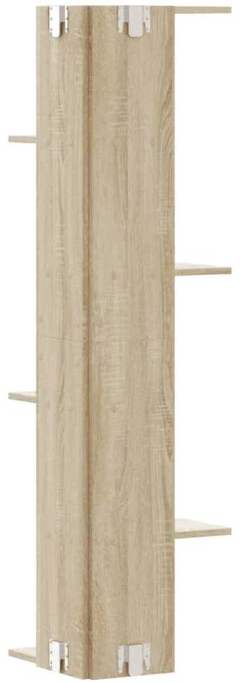 Sieninė kampinė lentyna, sonoma ąžuolo, 36,5x36,5x140cm, MDP