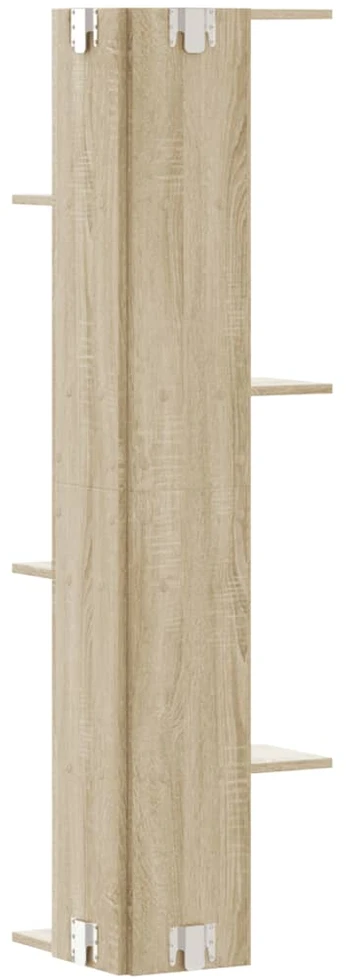 Sieninė kampinė lentyna, sonoma ąžuolo, 36,5x36,5x140cm, MDP