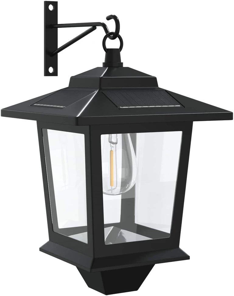 Sieninė Lempa with LED Bulb 2 vnt. Juoda 19 x 14 x 25 cm