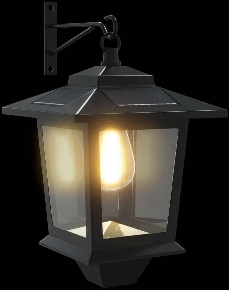 Sieninė Lempa with LED Bulb 2 vnt. Juoda 19 x 14 x 25 cm