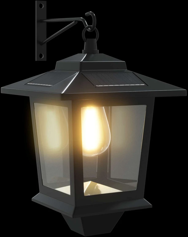 Sieninė Lempa with LED Bulb 2 vnt. Juoda 19 x 14 x 25 cm
