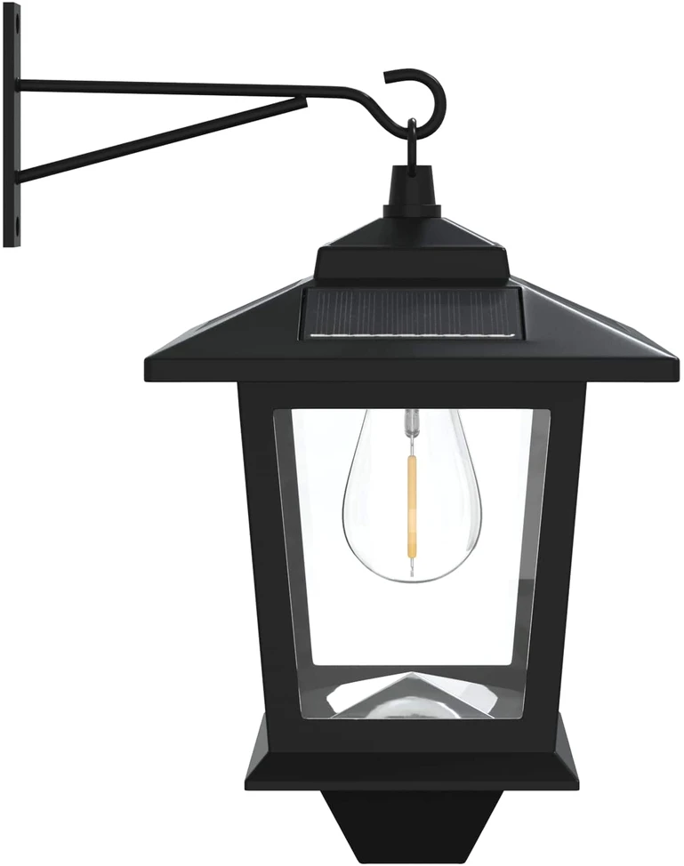 Sieninė Lempa with LED Bulb 2 vnt. Juoda 19 x 14 x 25 cm