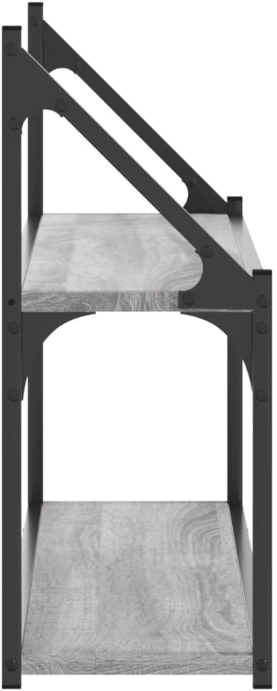 Sieninė lentyna, 2 aukštų, pilka, 80x21x51cm, apdirbta mediena