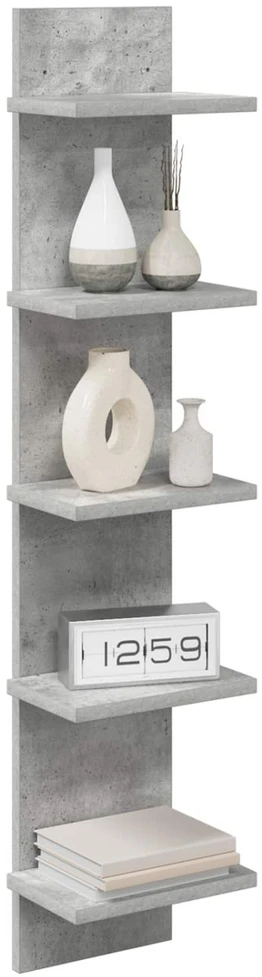 Sieninė lentyna 2 vnt. Betono pilka 22 x 15 x 100 cm