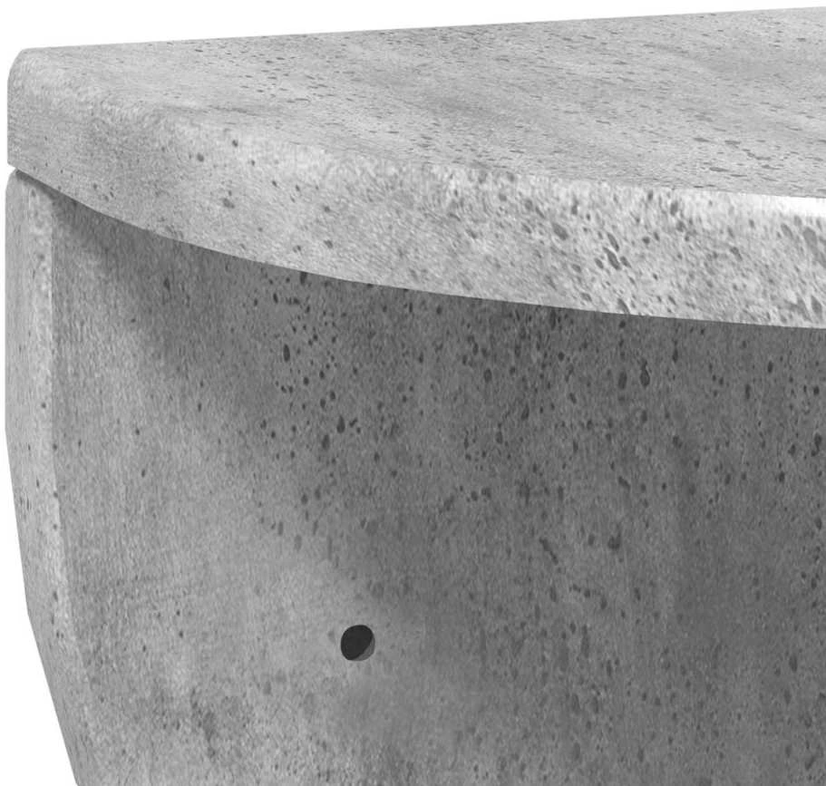 Sieninė lentyna 2 vnt. Betono pilka 38 x 19 x 19 cm