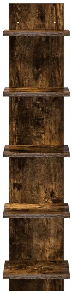 Sieninė lentyna 2 vnt. Dūminio ąžuolo 22 x 15 x 100 cm