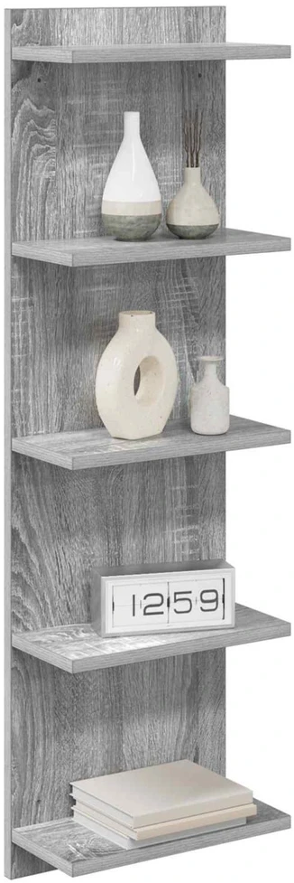 Sieninė lentyna 2 vnt. Pilka Sonoma 30 x 15 x 100 cm
