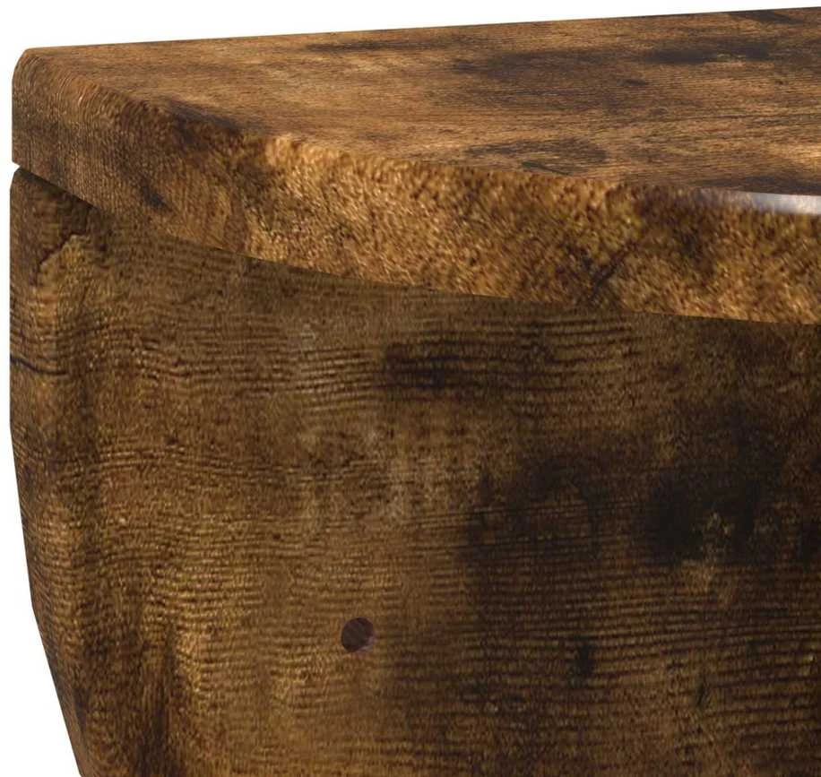 Sieninė lentyna 2 vnt. Rūkyta ąžuolas 38 x 19 x 19 cm