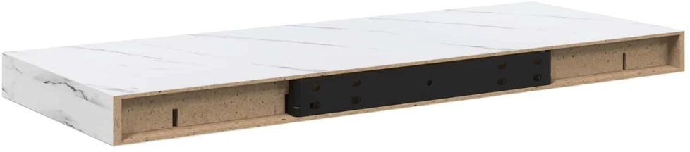 Sieninė lentyna 2 vnt. Balti marmuro 60 x 23,5 x 3,8 cm