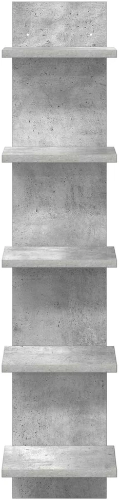 Sieninė lentyna 2 vnt. Betono pilka 22 x 15 x 100 cm