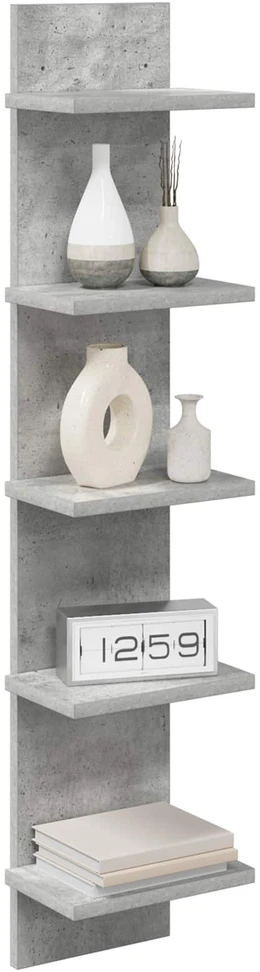 Sieninė lentyna 2 vnt. Betono pilka 22 x 15 x 100 cm