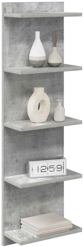 Sieninė lentyna 2 vnt. Betono pilka 30 x 15 x 100 cm