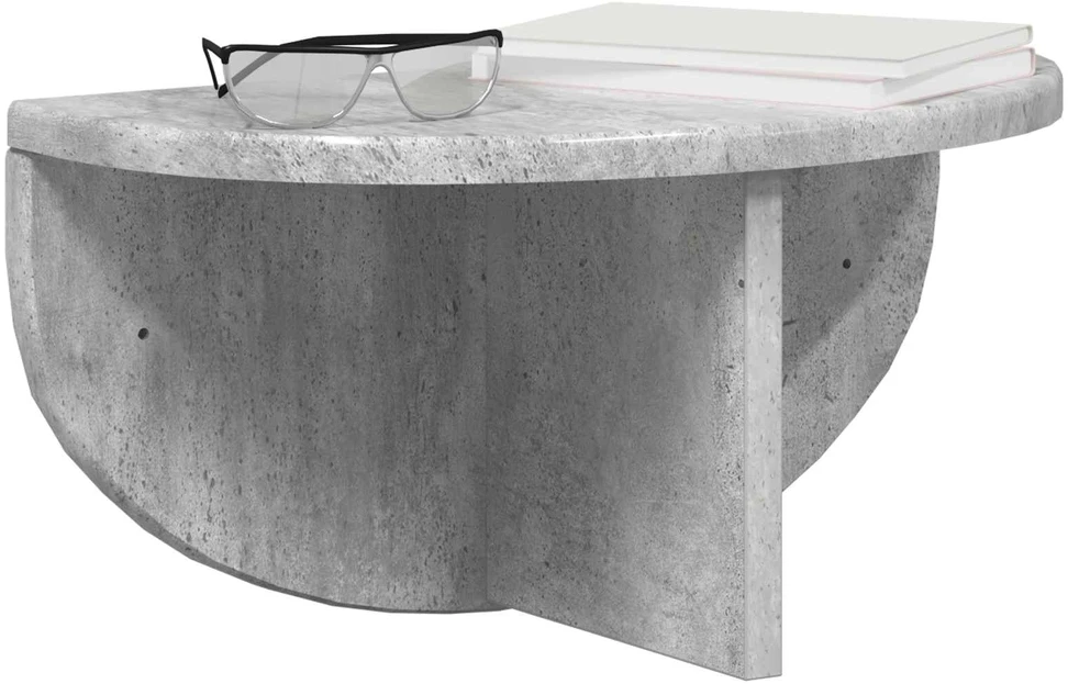 Sieninė lentyna 2 vnt. Betono pilka 38 x 19 x 19 cm
