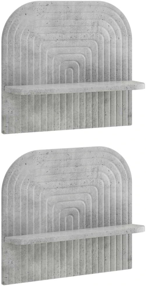 Sieninė lentyna 2 vnt. Betono pilka 41 x 13,5 x 37,5 cm