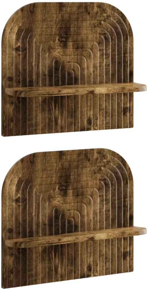 Sieninė lentyna 2 vnt. Dūminio ąžuolo 41 x 13,5 x 37,5 cm
