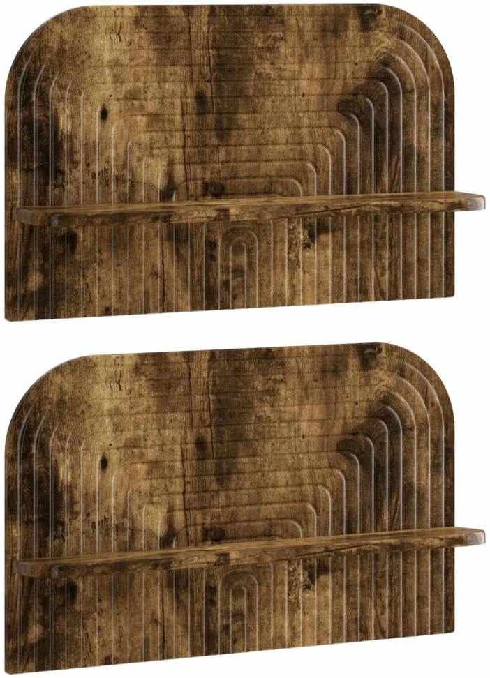 Sieninė lentyna 2 vnt. Dūminio ąžuolo 60 x 13.5 x 37.5 cm