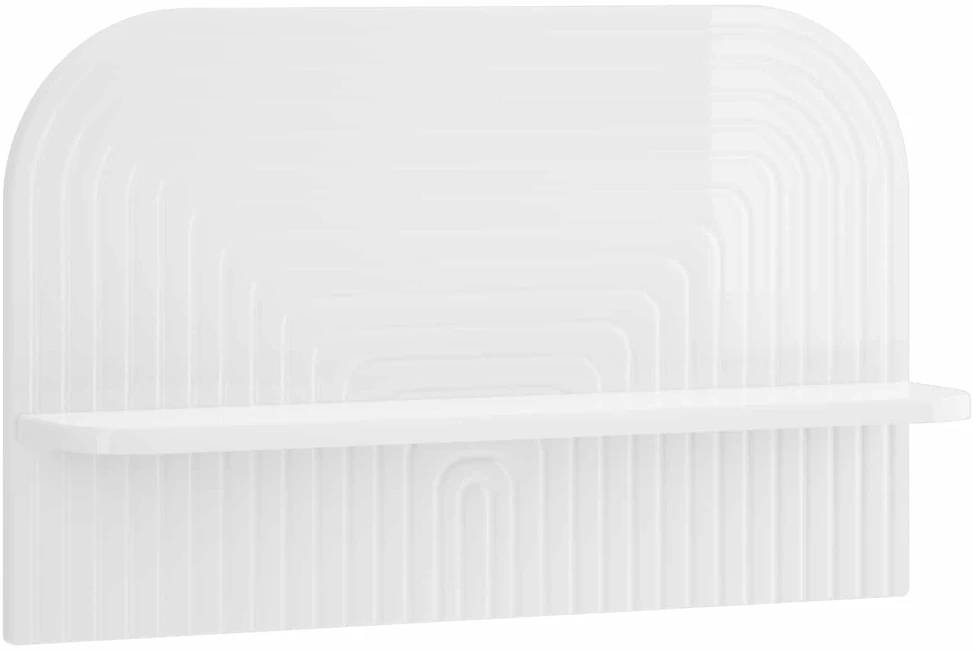 Sieninė lentyna 2 vnt. Itin blizgi balta 60 x 13.5 x 37.5 cm