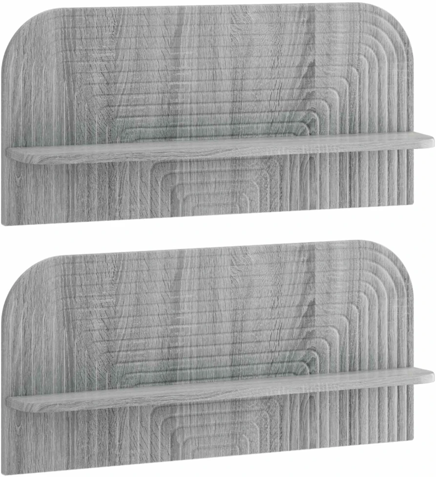 Sieninė lentyna 2 vnt. Pilka Sonoma 80,5 x 13,5 x 37,5 cm