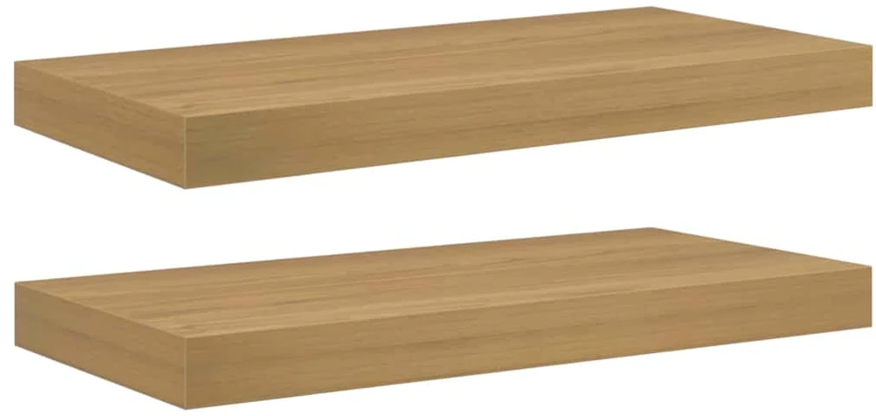 Sieninė lentyna 2 vnt. Ruda 50 x 23,5 x 3,8 cm Apdirbta mediena