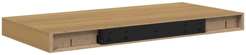Sieninė lentyna 2 vnt. Ruda 50 x 23,5 x 3,8 cm Apdirbta mediena