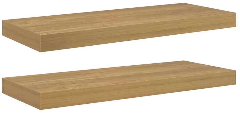Sieninė lentyna 2 vnt. Ruda 60 x 23,5 x 3,8 cm Apdirbta mediena