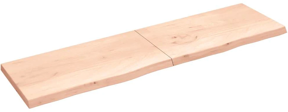 Sieninė lentyna, 220x60x(2–6)cm, neapdorotas ąžuolo masyvas