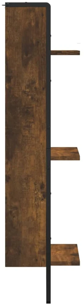 Sieninė lentyna, 3 aukštų, dūminė, 30x25x100cm, mediena