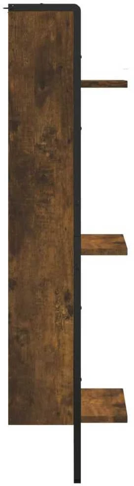 Sieninė lentyna, 3 aukštų, dūminė, 30x25x100cm, mediena