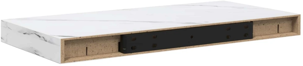 Sieninė lentyna 4 vnt. Balti marmuro 50 x 23,5 x 3,8 cm