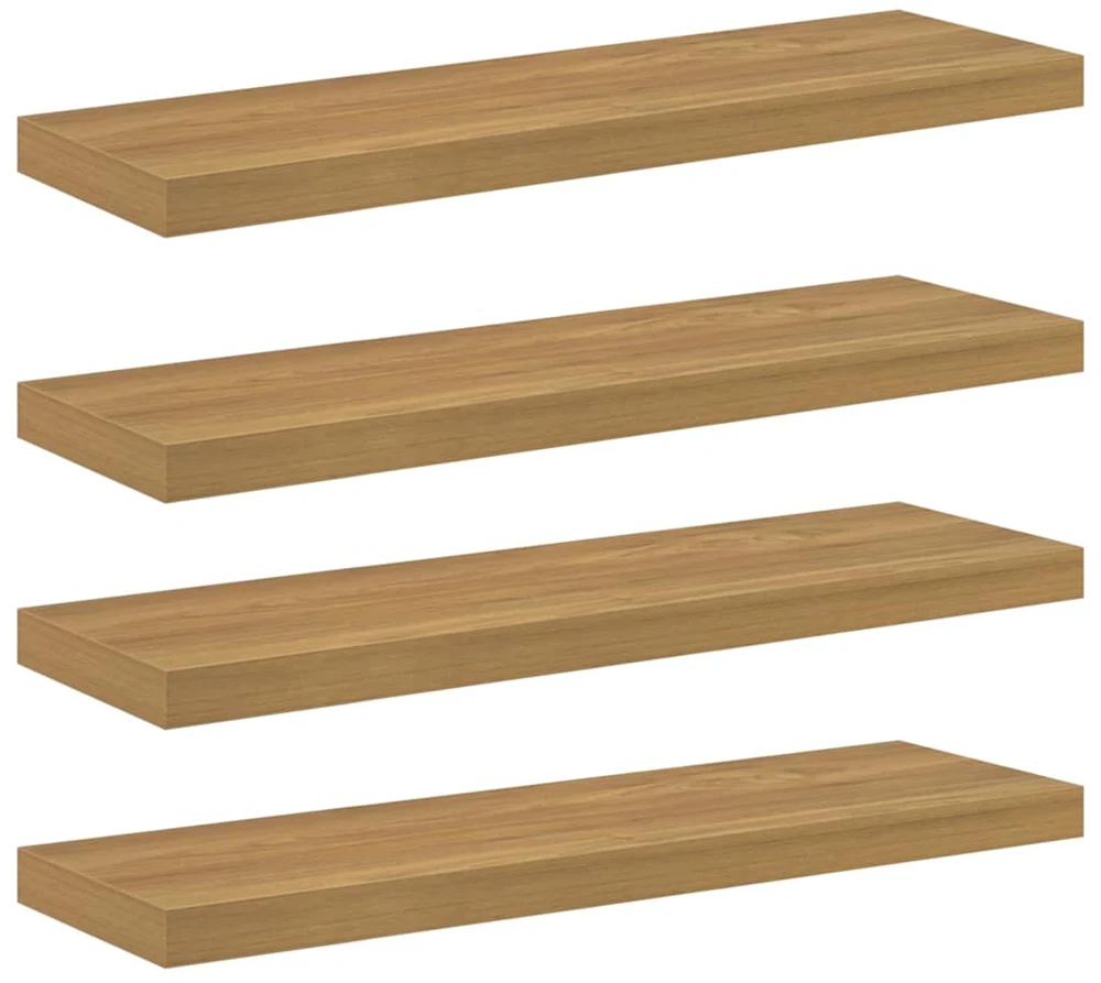 Sieninė lentyna 4 vnt. Ruda 90 x 23,5 x 3,8 cm Apdirbta mediena