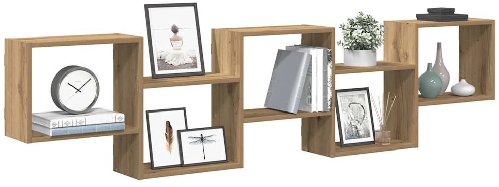 Sieninė lentyna, 5 skyrių, artisano, mediena, kubo formos