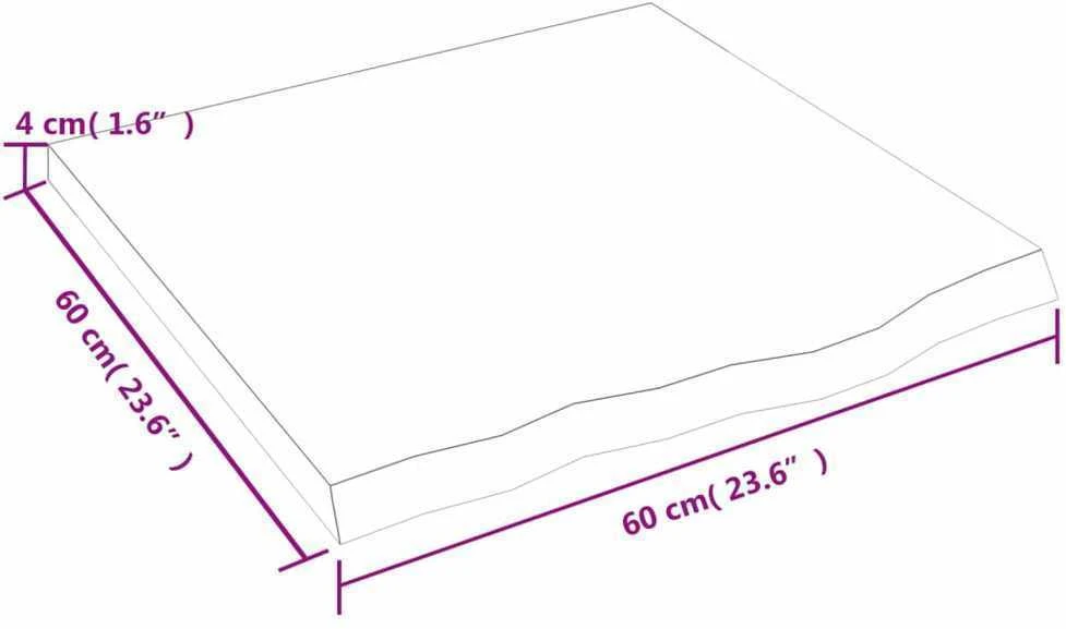 Sieninė lentyna, 60x60x(2–4)cm, neapdorotas ąžuolo masyvas
