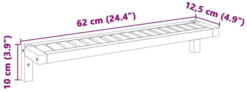 Sieninis pakabinamasis stovas Natūrali 62 x 10 x 12,5 cm