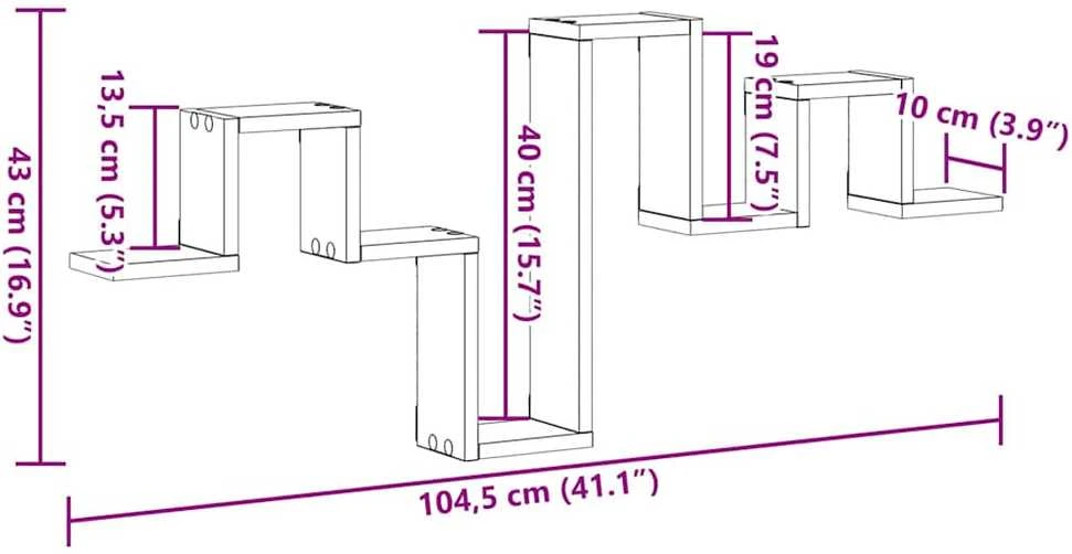 Sieninė lentyna Sieninis Amatininkų ąžuolas 104.5 x 43 x 10 cm